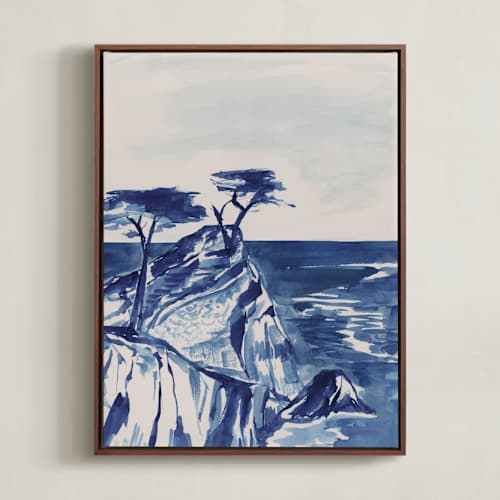 This is a ocean art with standard by Teju Reval called lone cypress