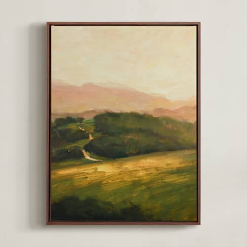 This is a olive art with standard by Wendy Keller called pink hills 2