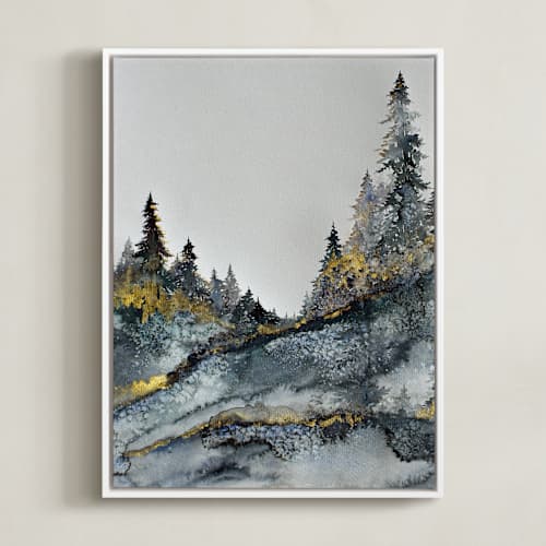 This is a gilded art with standard by Katy Abraham called blue forest