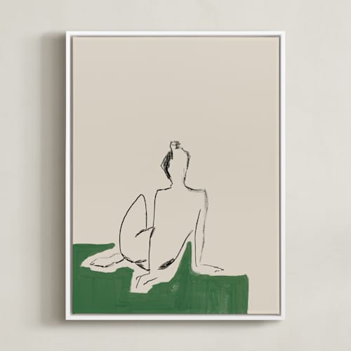 This is a verdant emerald art with standard by Annie Clark called figure on green