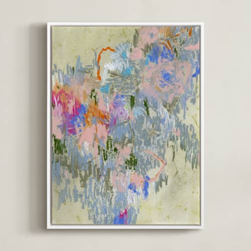 This is a slate blue art with standard by Sonal Nathwani called pastel garden 3