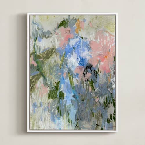 This is a slate blue art with standard by Sonal Nathwani called pastel garden 2