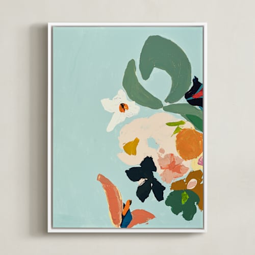 This is a turquoise art with standard by Caryn Owen called bird of paradise diptych ii