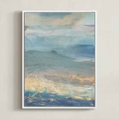 This is a blue slate art with standard by Julia Contacessi called new terrain