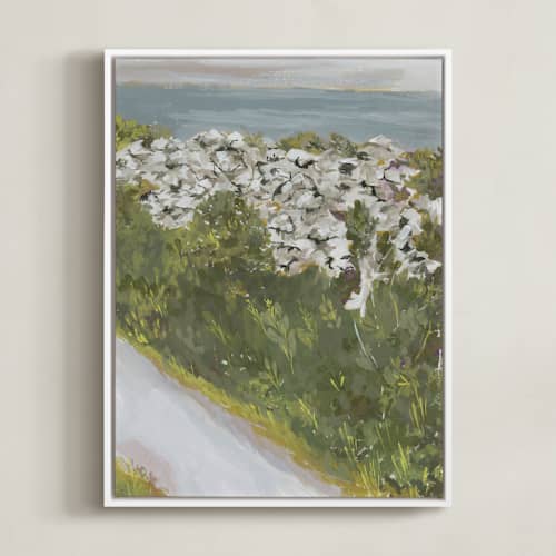 This is a moss green art with standard by Lucrecia Caporale called inis mor ii