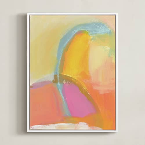 This is a golden yellow art with standard by Karyn Denten called sunrise & waterfalls 1