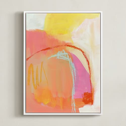 This is a coral art with standard by Karyn Denten called sunrise & waterfalls 2