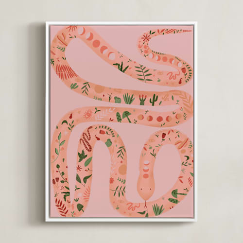 This is a coral art with standard by Juliana Moreira-Callahan called folk floral snake