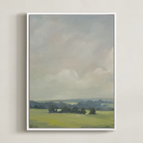 This is a grey blue art with standard by Stephanie Goos Johnson called rosy tomorrow i