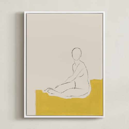 This is a saffron art with standard by Annie Clark called figure on yellow