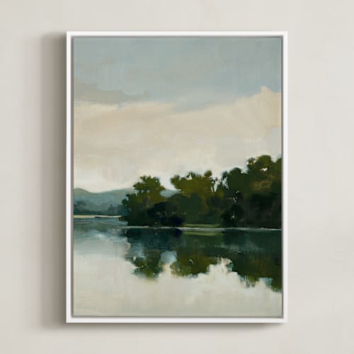 This is a lake art with standard by Stephanie Goos Johnson called tranquil waters iii
