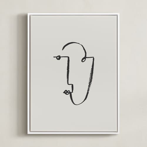 This is a creamy white art with standard by Chelsea Petaja called face study ii