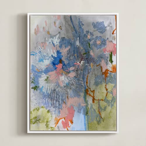 This is a slate blue art with standard by Sonal Nathwani called pastel garden 1
