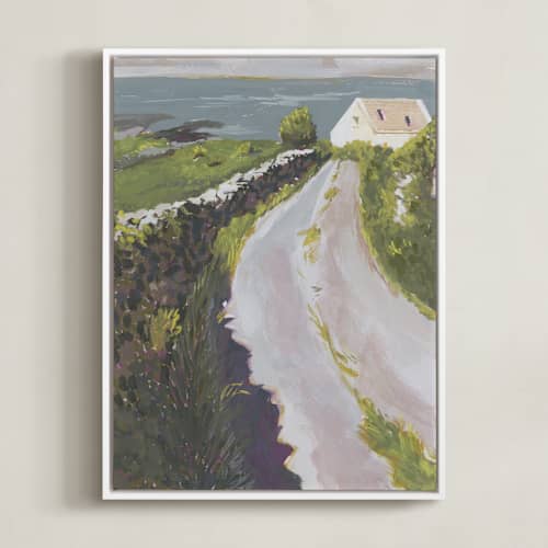 This is a moss green art with standard by Lucrecia Caporale called inis mor i