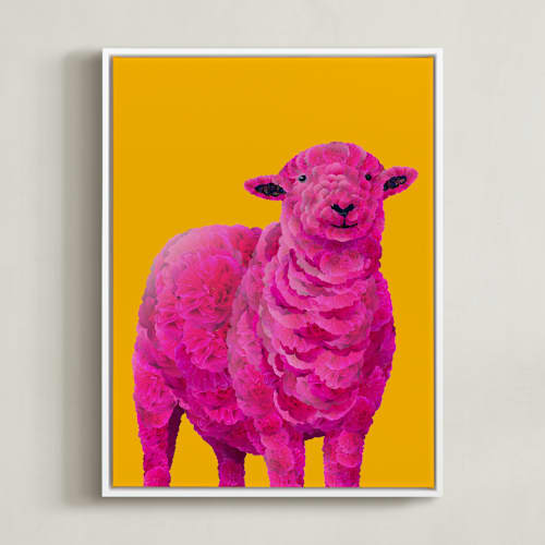 This is a mustard yellow art with standard by Laura Gatewood called fiona