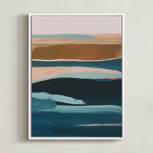 This is a mustard yellow art with standard by Caryn Owen called golden seascape diptych ii