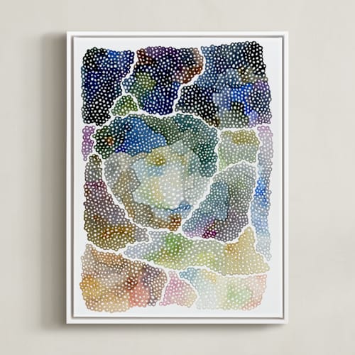 This is a steel blue art with standard by Kelly Place called freckle topography