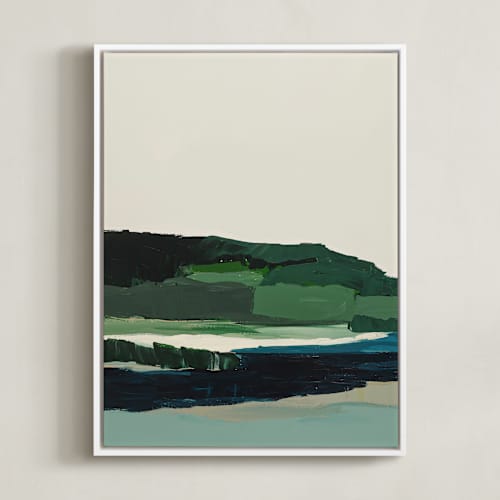 This is a deep green art with standard by Caryn Owen called spring seascape diptych i