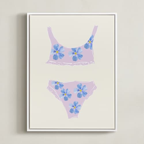 This is a lilac mauve kids wall art with standard by Johanne Dziemian called beach day 2
