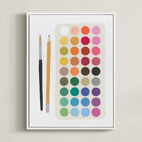 This is a rainbow kids wall art with standard by Kelly Watkins called art class