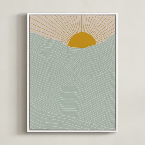 This is a duck egg blue art with standard by Zani van Zyl called sun and moon i