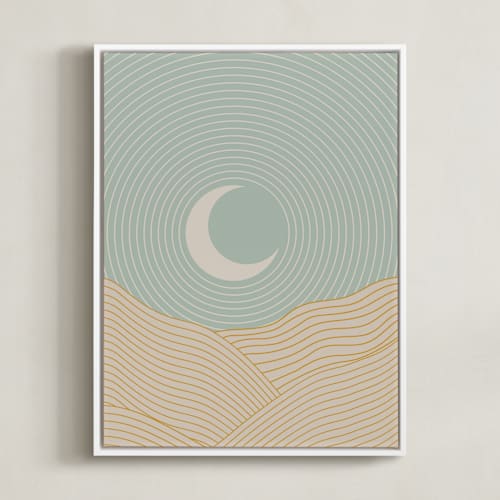 This is a duck egg blue art with standard by Zani van Zyl called sun and moon ii