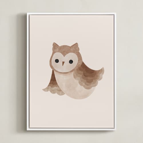 This is a beige art with standard by Vivian Yiwing called baby owl