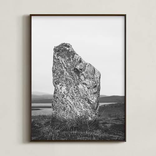 This is a black and white art with standard by Kamala Nahas called standing stones iv