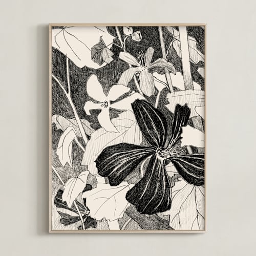 This is a graphite gray art with standard by Catilustre called campo de malvas 1