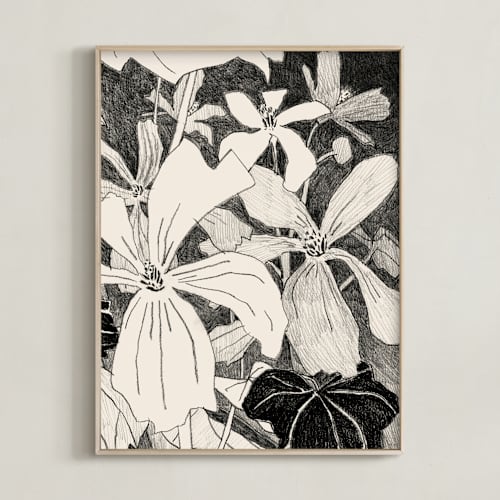 This is a graphite gray art with standard by Catilustre called campo de malvas 2