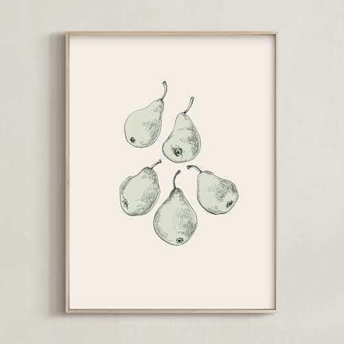 This is a soft green art with standard by Catilustre called pears as tears