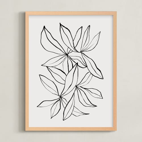 This is a linen art with standard by Cass Loh called tranquil leaves