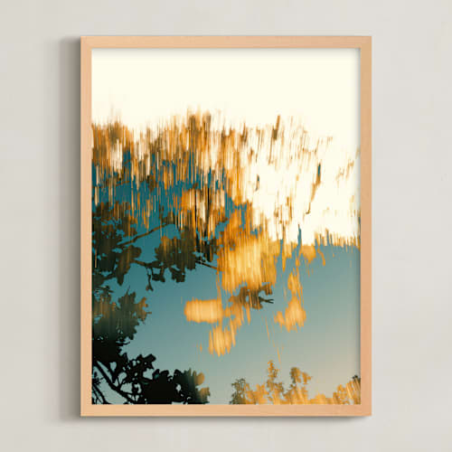 This is a weathered teal art with standard by Candice Estep called fleeting foliage