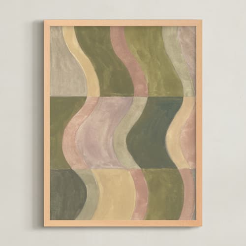 This is a moss green art with standard by Lucrecia Caporale called abstract geometry ii