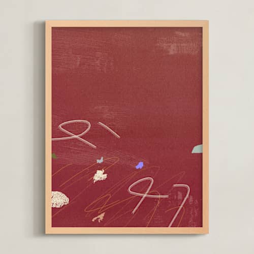 This is a crimson red art with standard by Shiho Whitehead called room eleven 1