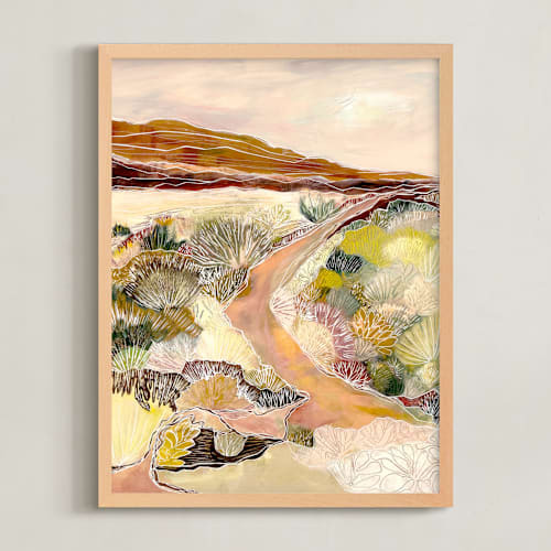 This is a peach art with standard by Sarah Fitzgerald called walk this path with me?