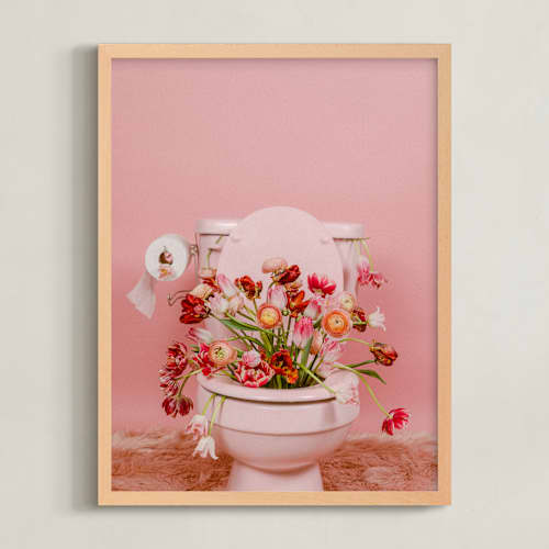 This is a tulip field pink art with standard by Theresa Bear called fertile blooms