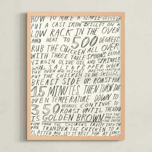 This is a cream art with standard by Elliot Stokes called roast chicken