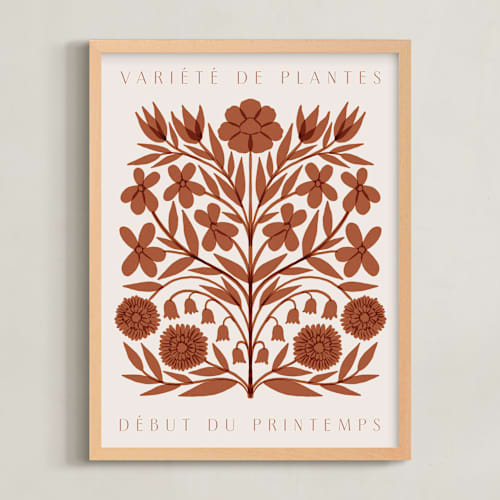 This is a rust art with standard by Katharine Watson called les plantes i
