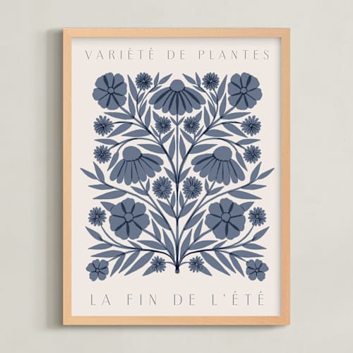 This is a sky blue art with standard by Katharine Watson called les plantes ii