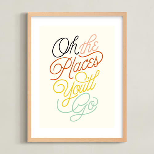 This is a rust kids wall art with standard by Yours Madly called going places