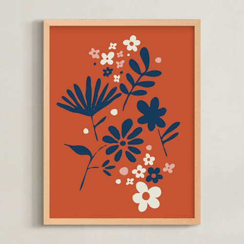 This is a vintage kids wall art with standard by Kate Capone called vintage floral set iv