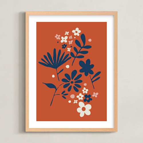 This is a vintage kids wall art with standard by Kate Capone called vintage floral set iv