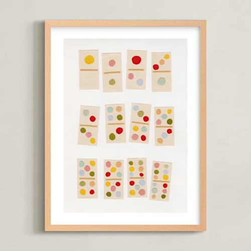 This is a sherbet kids wall art with standard by Alisa Galitsyna called playful dominoes