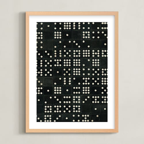 This is a onyx kids wall art with standard by Heather Schertzer called double nine dominoes