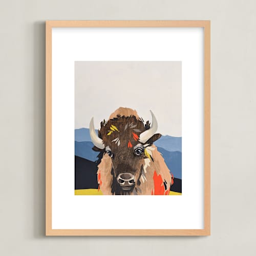 This is a prairie blue kids wall art with standard by Marla Beyer called konza
