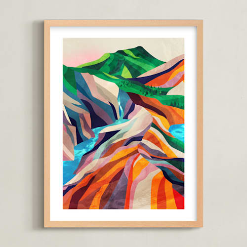 This is a burnt orange kids wall art with standard by Mojca Dolinar called two explorers ii