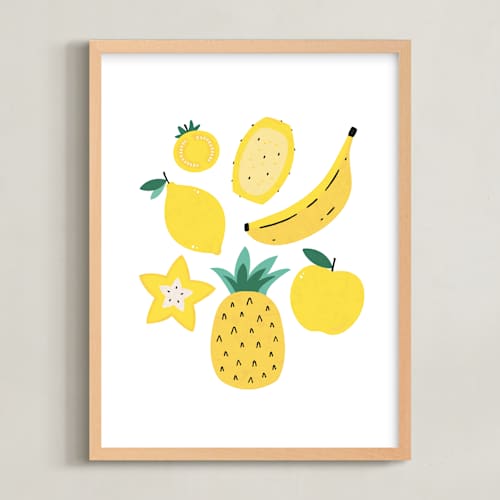 This is a sunshine kids wall art with standard by Erica Krystek called monochrome fruit no. 2