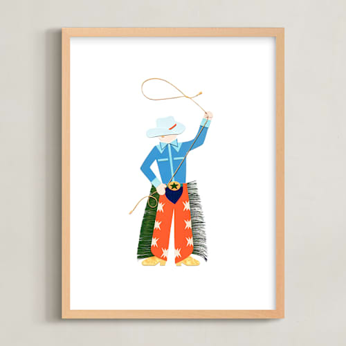 This is a cajun shrimp kids wall art with standard by Kelsey Livingston called cowboy carl