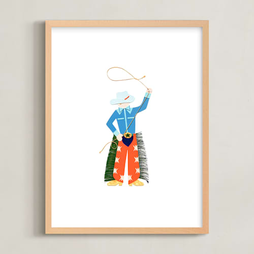 This is a cajun shrimp kids wall art with standard by Kelsey Livingston called cowboy carl